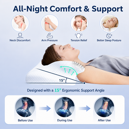 Cervical Alignment Contour Memory Foam Pillow for Neck, Shoulder & Spine Support